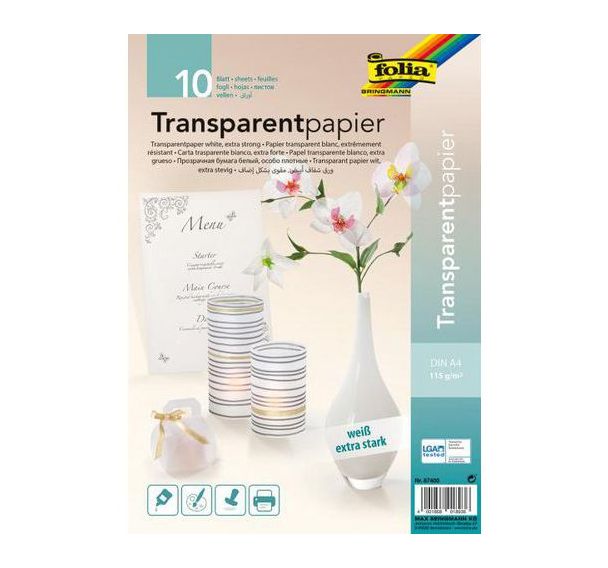 Feuille calque blanc 115g A4 imprimable (Pochette de 10)