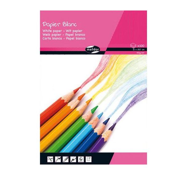 Feuille dessin 21 x 29,7 cm 90g Clairefontaine (Bloc de 100)