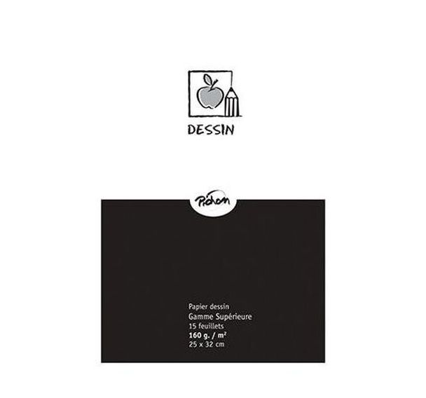 Feuille dessin blanc 160 g 25 x 32 cm gamme supérieure (Pochette de 15)
