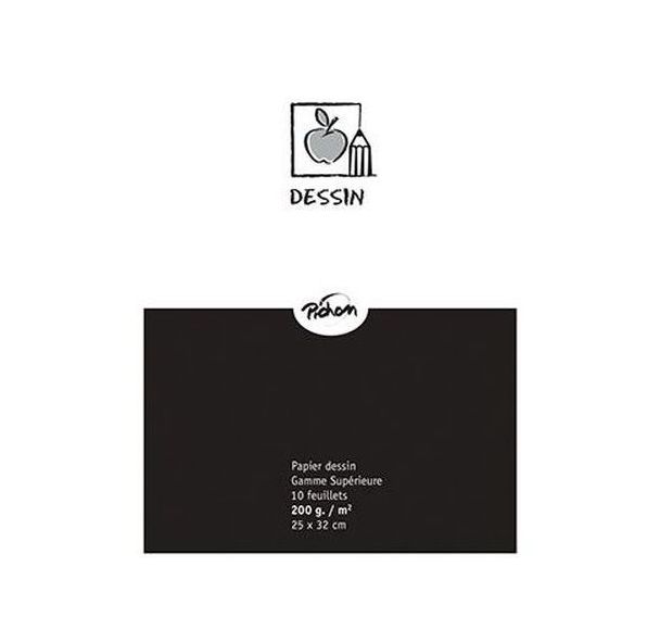 Feuille dessin blanc 200 g 25 x 32 cm gamme supérieure (Pochette de 10)