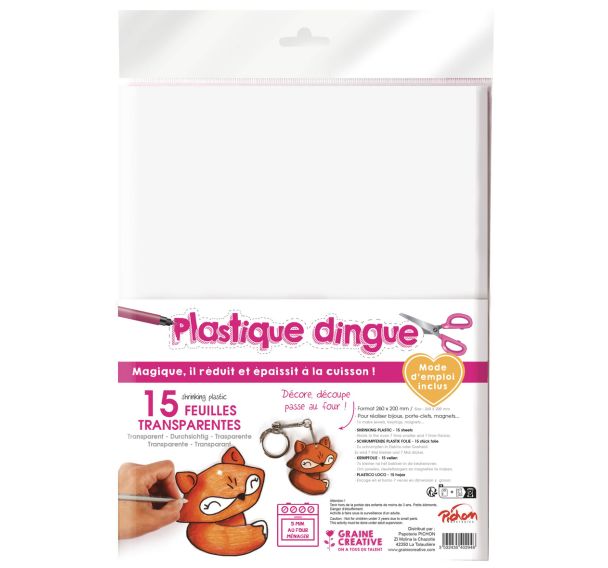Feuille plastique dingue transparentes 20 x 26 cm (Pochette de 15)