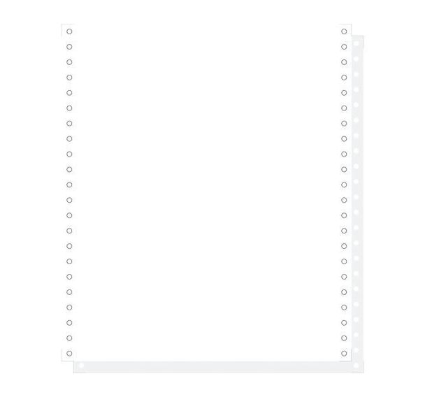Feuilles listing autocop. blanc 240x11 2plis bande détachable