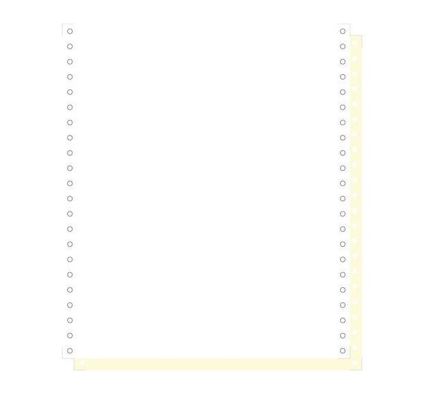 Feuilles listing autocop. blanc/jaune 240x11 2plis bande détachable