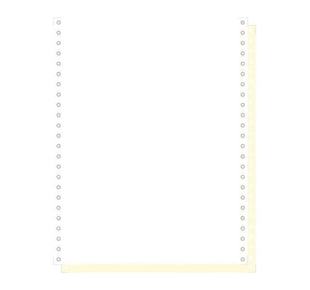 Feuilles listing autocop. blanc/jaune 240x12 2plis bande détachable