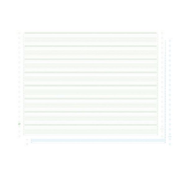 Feuilles listing autocop. zoné vert/bleu 380x11 2plis non détachable