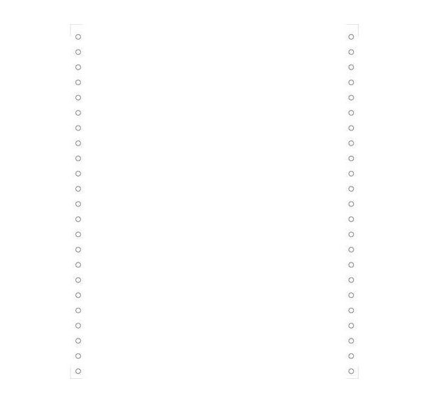 Feuilles listing blanc 240x11 4/6 1pli Bande Caroll Détachable 80g