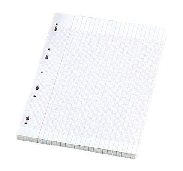 Feuillet recharge classeurs 200 pages A4 seyes blanc 90g (Etui de 100)