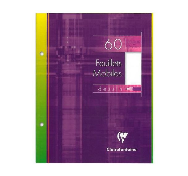 Feuillets mobiles Dessin sous étui O (uni) - Clairefontaine