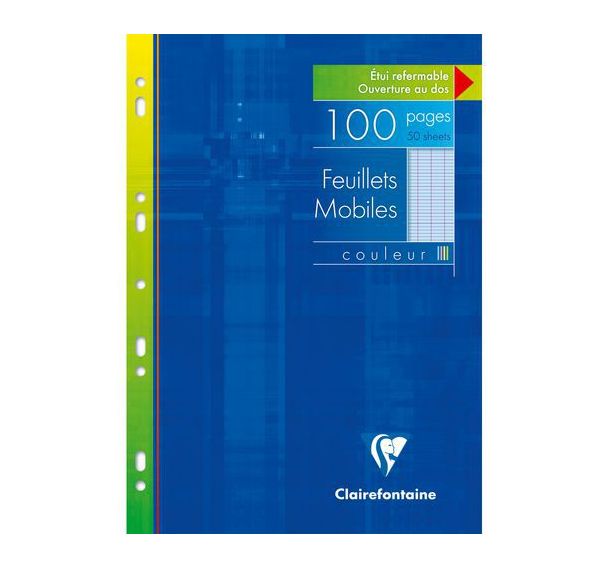 Feuillets mobiles de couleur sous étui A4 - Clairefontaine