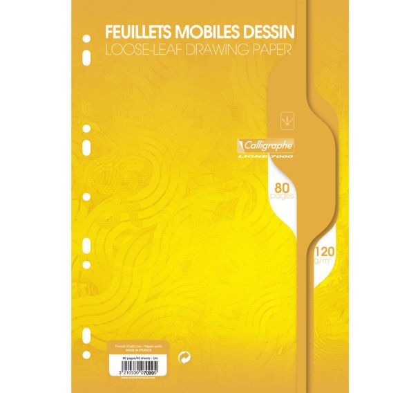 Feuillets mobiles dessin scolaire sous film 7000 A4 uni - Calligraphe