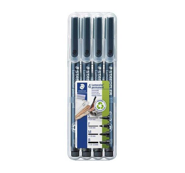 Feutre Lumocolor Staedtler permanent (Etui chevalet de 4)