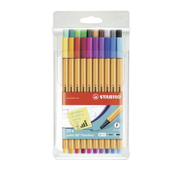 Feutre à pointe fine point 88, étui plastique de 20