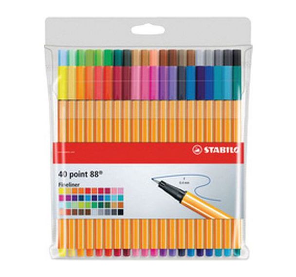 Feutre à pointe fine point 88, étui plastique de 40