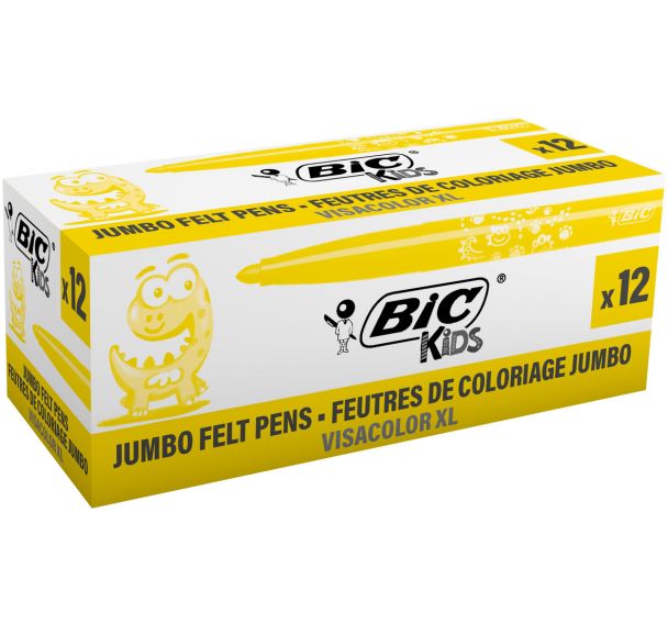 Boîte 12 feutres grosse pointe Visacolor - Bic