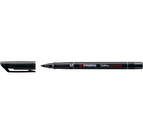 Feutre permanent pointe moyenne 1 mm Stabilo - noir