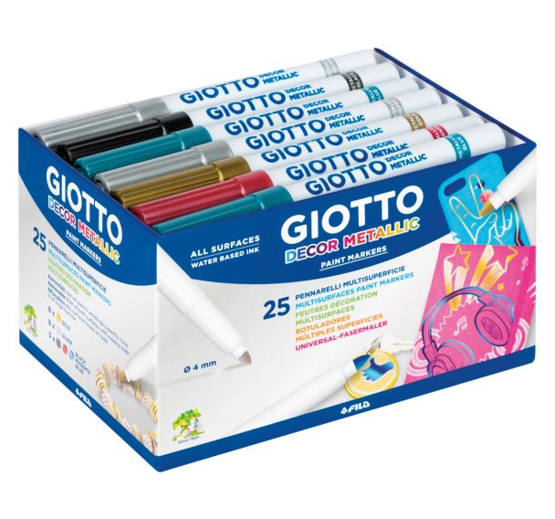 Schoolpack 25 feutres decor métal