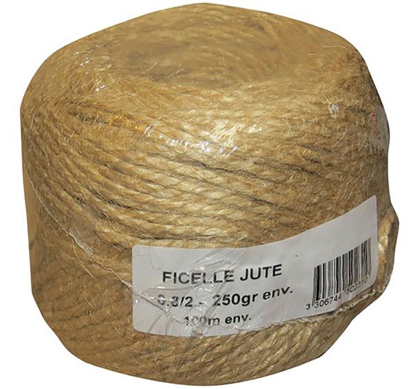 Ficelle jute 0.8/2 bobine de 250gr