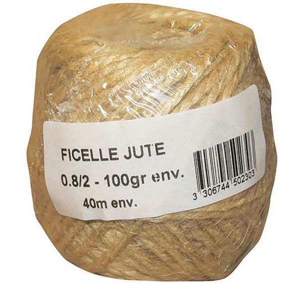 Ficelle jute 0.8/2 x 100g sous film