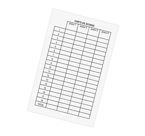 Fiches Scores 4 Joueurs