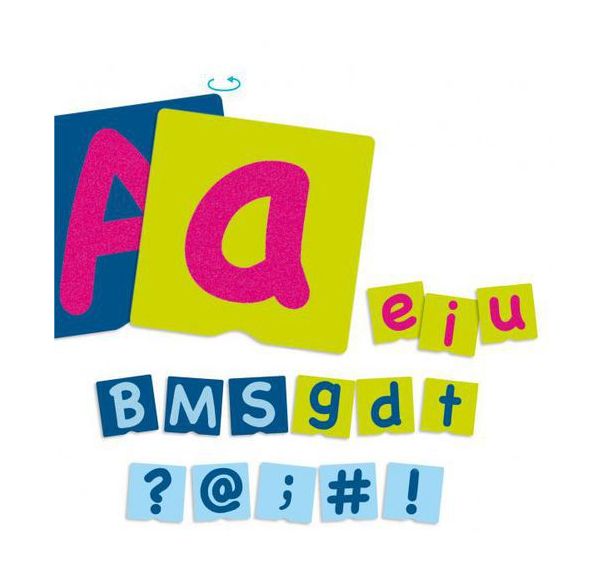 Fiches tactiles sur les lettres et signes de ponctuation
