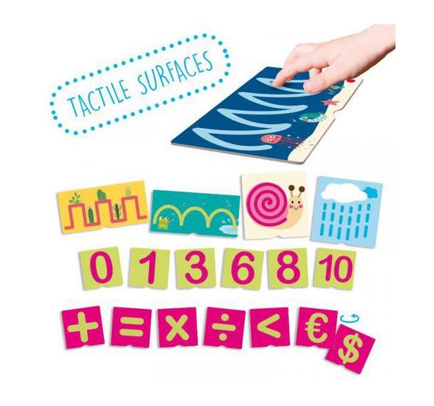 Fiches tactiles sur les numéros et pré-écriture