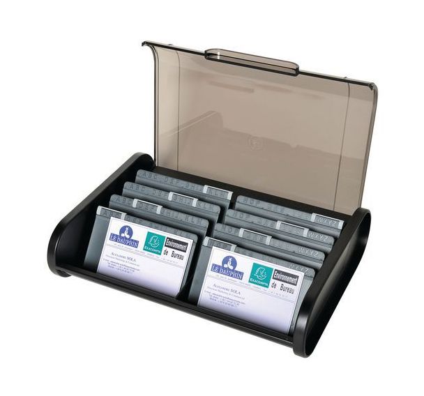 Fichier pour cartes visite modern'line classic Noir/gris