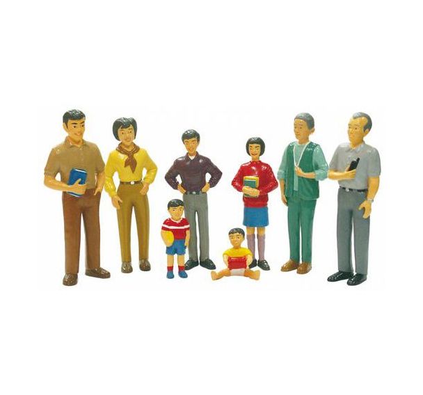 Figurines de la famille asiatique