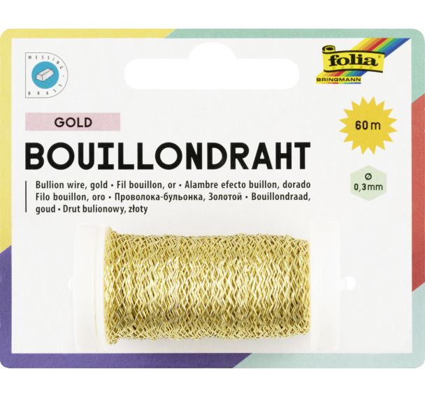 Fil bouillon métallique doré 60 m