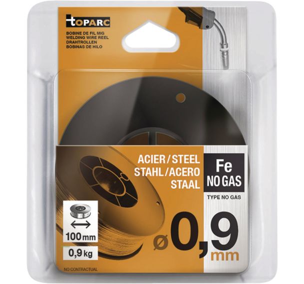 Fil fourré de diamètre 0,9 et bobine en plastique S100 / 0,9kg