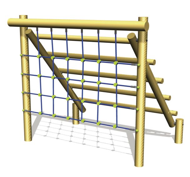 Filet d'escalade hauteur 2m - scellement direct