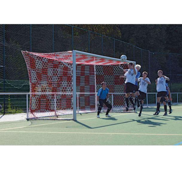 Filet de buts foot à 11 à damier bicolores trapézoïdales