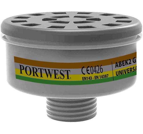 Filtre ABEK2 pas de vis universel - Portwest (Lot de 4)