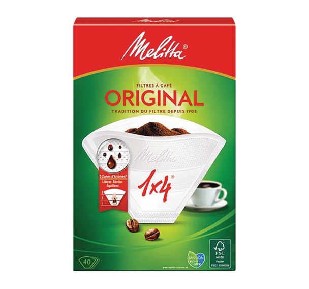 Filtre cornet papier boite 40 1X4 - Melitta