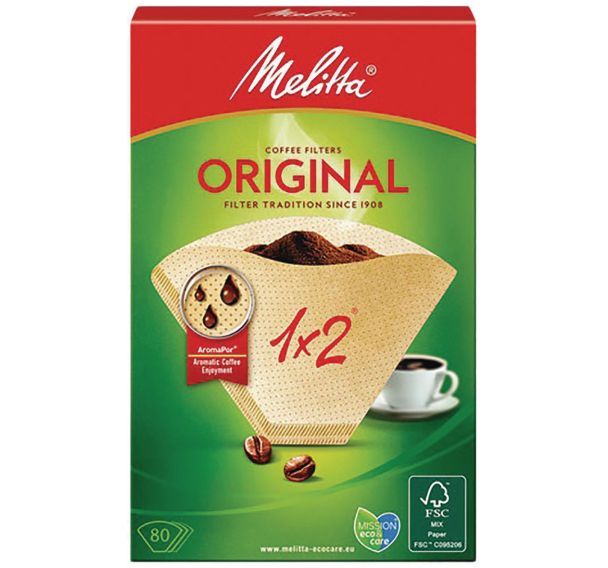 Filtre cornet papier brun boîte de 80 1x2 - Melitta