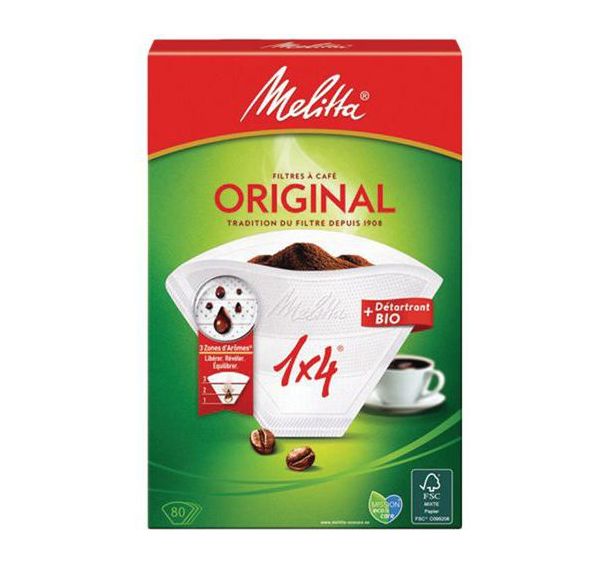 Filtre cornet papier bte80 1x4d - Melitta