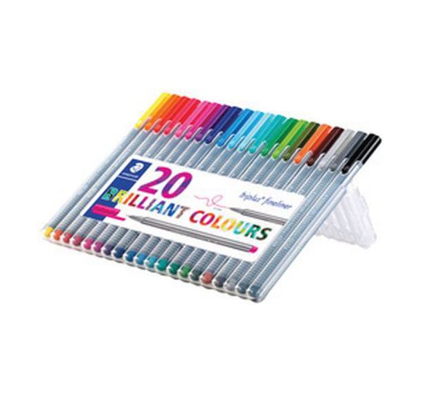 Fineliner triplus BRILLIANT COLOURS, étui de 20