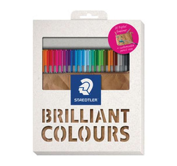 Fineliner triplus BRILLIANT COLOURS ''pencil case''