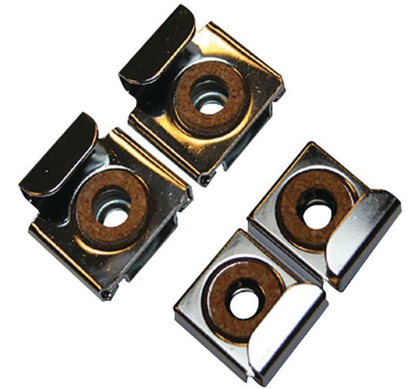 Fixations miroirs u larges chromées lot de 4