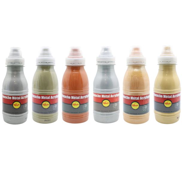 Flacon 250 ml gouache métal acrylique - Pichon