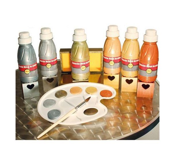 Flacon 250 ml gouache métal acrylique - Pichon