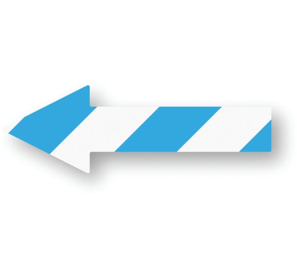 Flèche adhésive de marquage au sol LeanStripe - Bleu/Blanc - Ergomat