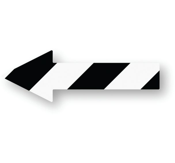 Flèche adhésive de marquage au sol LeanStripe - Noir/Blanc - Ergomat