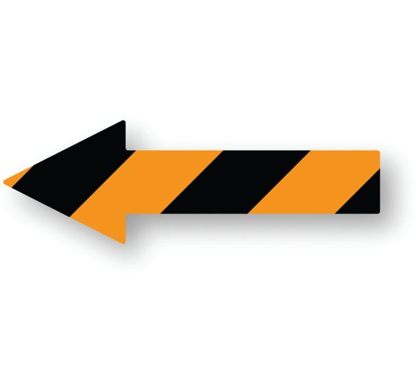 Flèche adhésive de marquage au sol LeanStripe - Noir/Orange - Ergomat