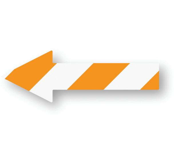 Flèche adhésive de marquage au sol LeanStripe - Orange/Blanc - Ergomat