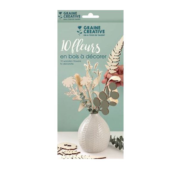 Fleurs contreplaqué à décorer 240x4mm (lot de 10)