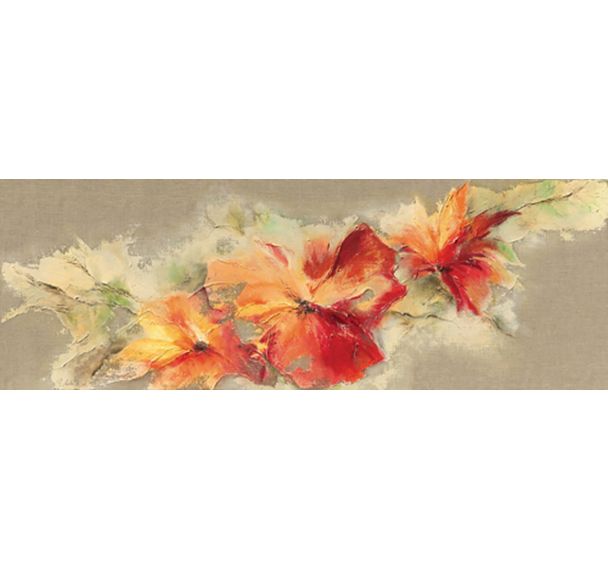 Flowers 1 150x52 cm - Châssis 4 cm avec effet miroir