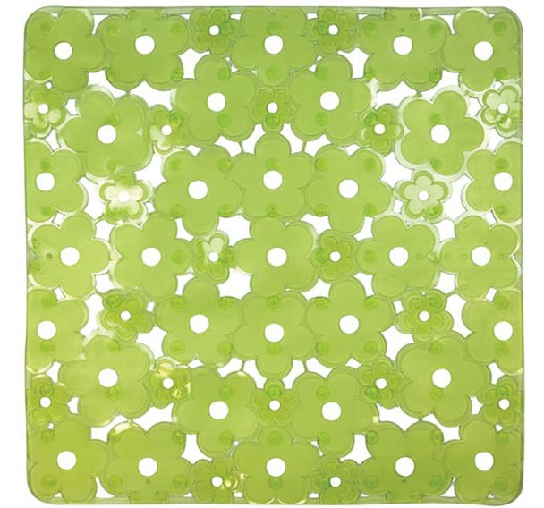 Fond d evier fleurs vert transparent 32x32cm