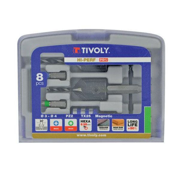 Forets bois 3 pointes Fraise 90° quick change - Tivoly