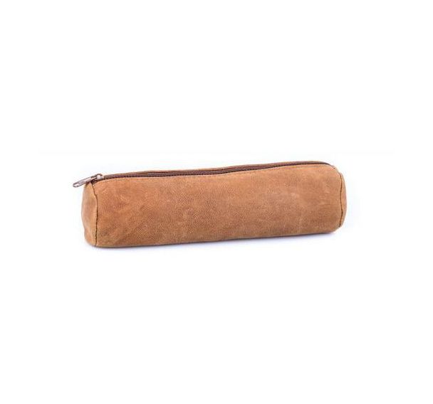 Fourre-Tout Rond Elba Cuir Vintage Beige - (Pcb 12)