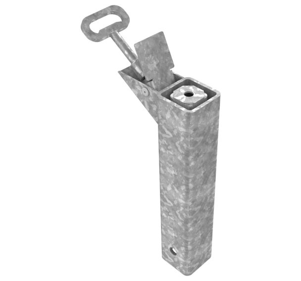 Fourreau d'amovibilité verrouillable 40 x 40 mm pour barrière HESI - galva